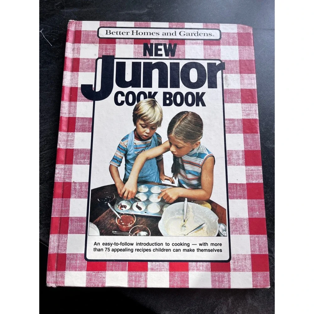 Better Homes and Gardens New Junior Cook Book 1983 Vintage Hardcover Gingham